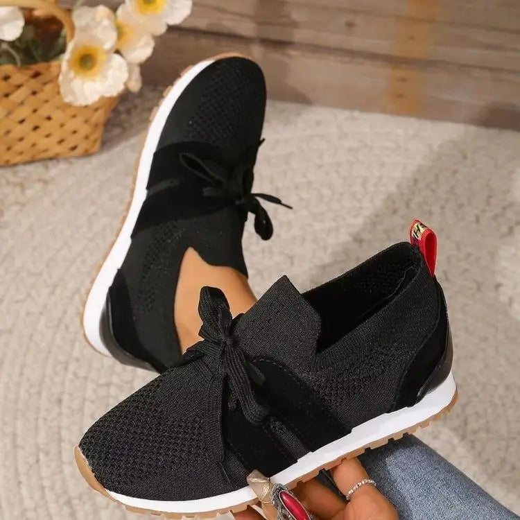 Breathable Lace Up Mesh Walking Flats for Women