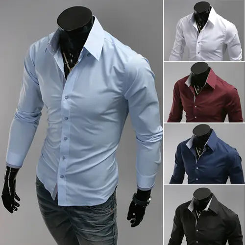 Legeres Hemd für Herren in Übergröße in Hellblau mit langen Ärmeln mit klassischem Kragen und Knopfleiste vorne, geeignet für formelle und legere Kleidung