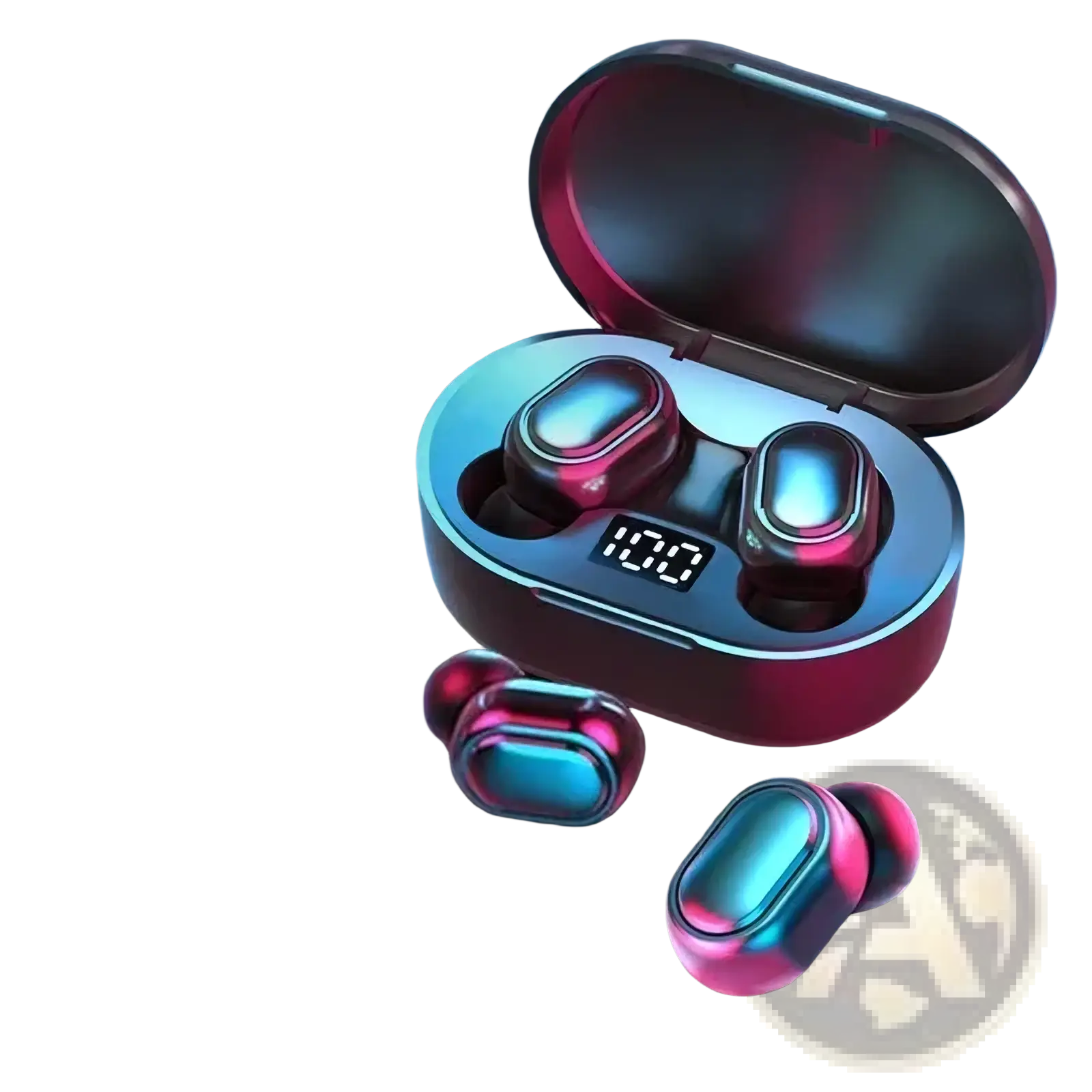 E6s wireless earbuds bluetooth gaming headset with hifi sound feature in sleek glossy pink and blue finish
