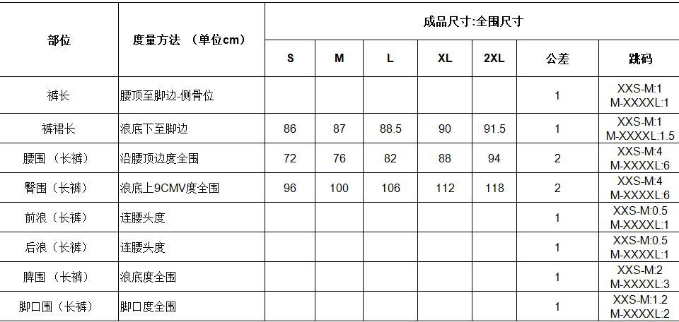 The image displays a table with Chinese text and numerical data detailing garment measurements for different sizes of a pinstripe side tie mermaid midi skirt.