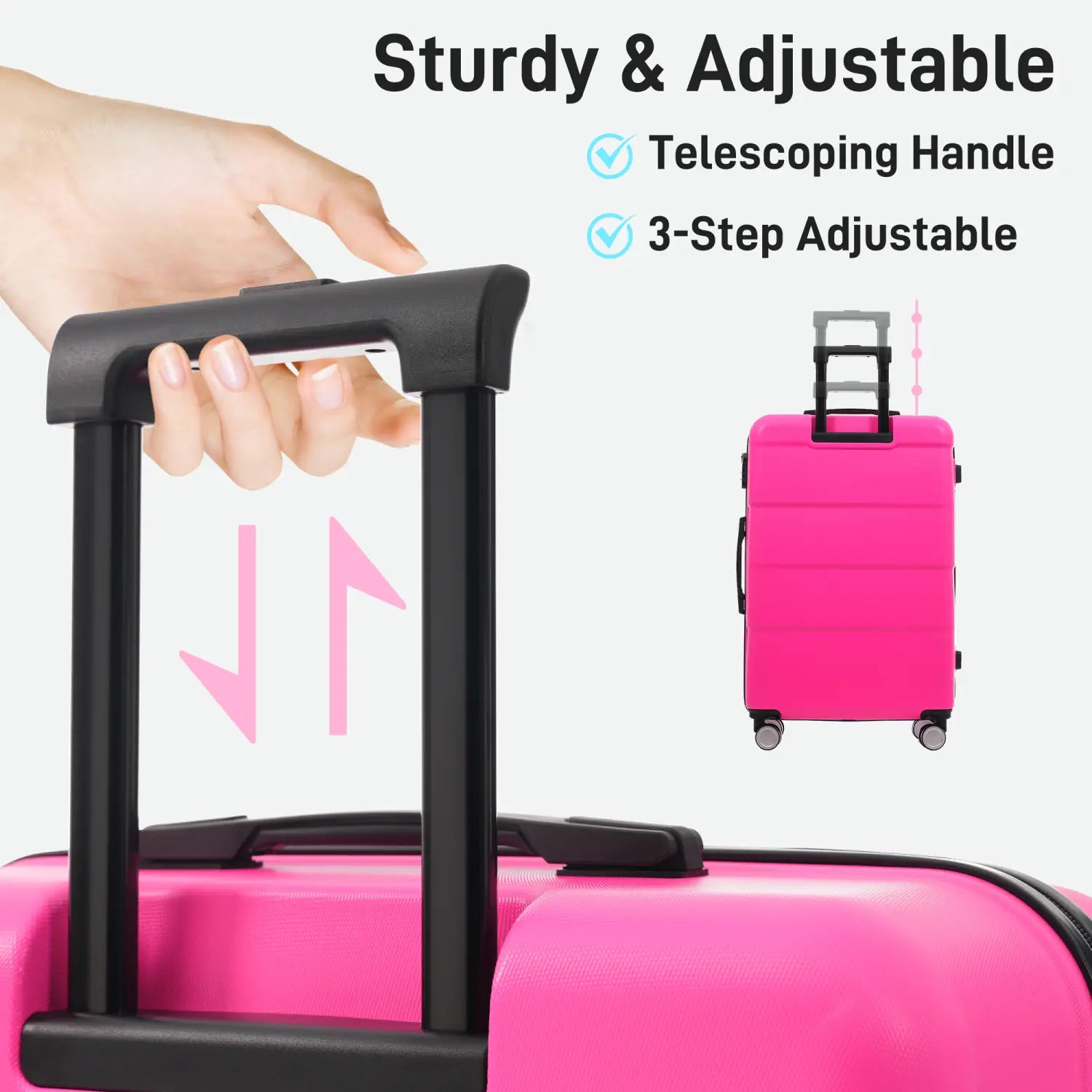 Hardshell Luggage Sets 6 Piece with 2 Bags,carry on Suitcase with Handle Password Lock Double Spinner Wheels