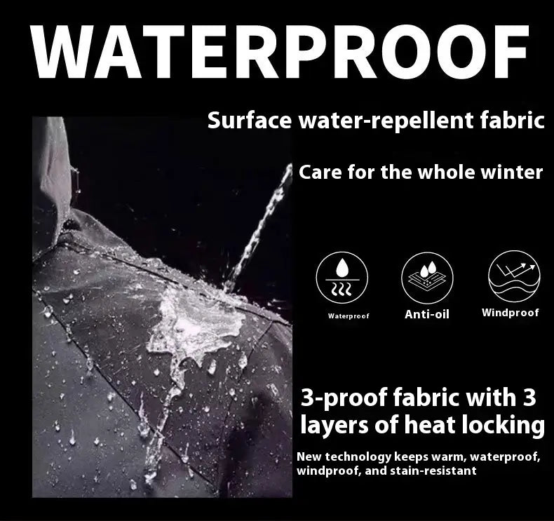 Chaqueta corta de plumón para mujer, abrigo acolchado corto, grueso y abrigador para el invierno, con tejido impermeable repelente al agua y un diseño de bloqueo térmico en 3 capas para protección contra lluvia, viento y manchas de aceite.