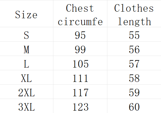 Eine Größentabelle mit Maßangaben für den Brustumfang und die Kleidungs­länge für die schwarze Strickoberbekleidung mit Wasserfallkragen in den Größen S bis 3XL.