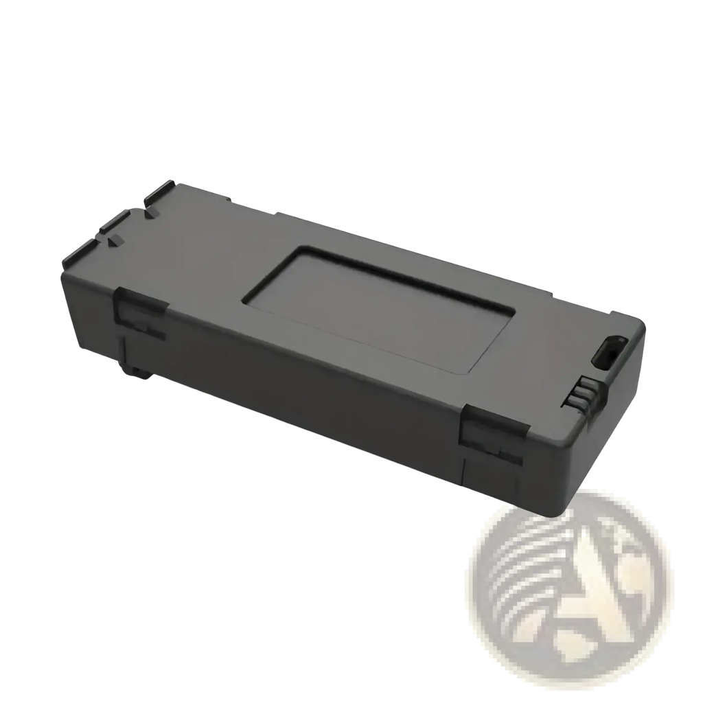 Black rectangular drone replacement battery with molded plastic casing and integrated latch for e88 e99 models with usb port