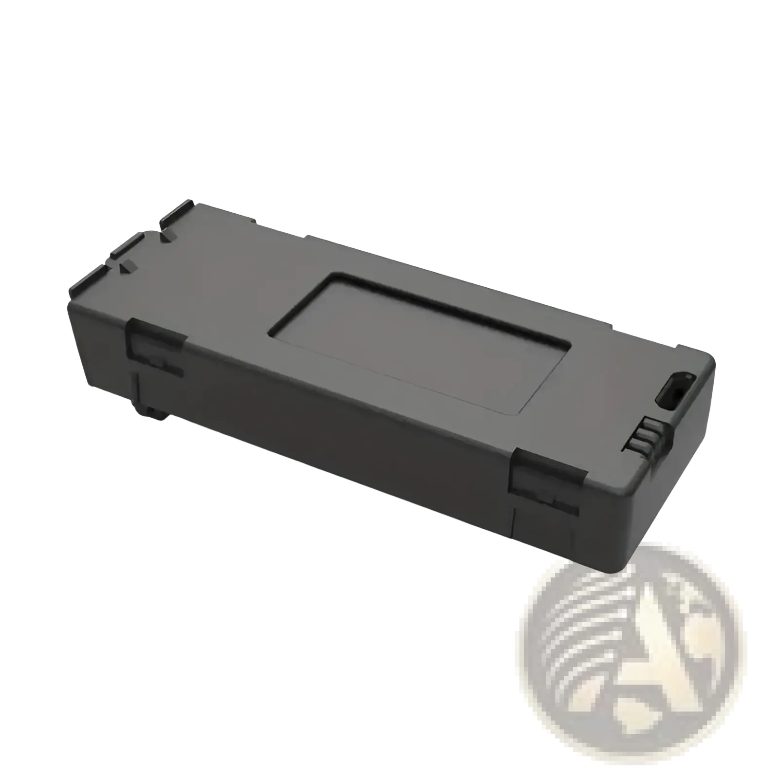Black rectangular drone replacement battery with molded plastic casing and integrated latch for e88 e99 models with usb port