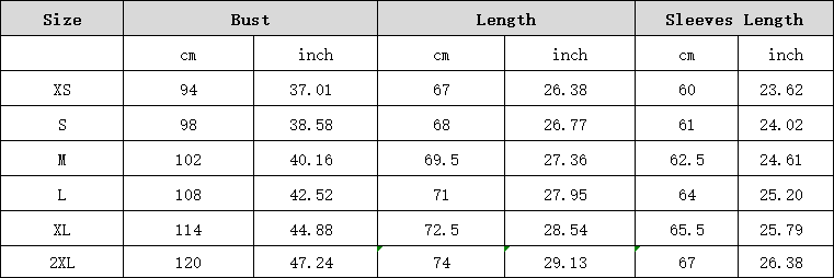 The image displays a size chart in centimeters and inches for the vintage black leather double breasted jacket available in sizes XS through 2XL.