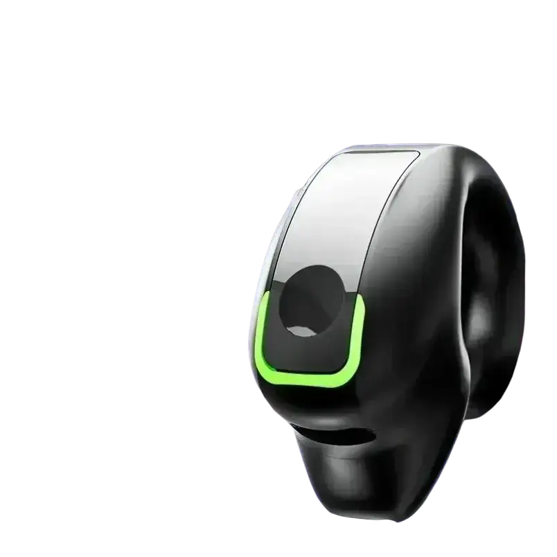 Black and silver ear clip lightweight sport headphones with glowing green accent and bluetooth 5.3 connectivity