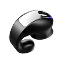 Black and silver ear clip lightweight bluetooth 5.3 sport headphones with sleek curved design for active use
