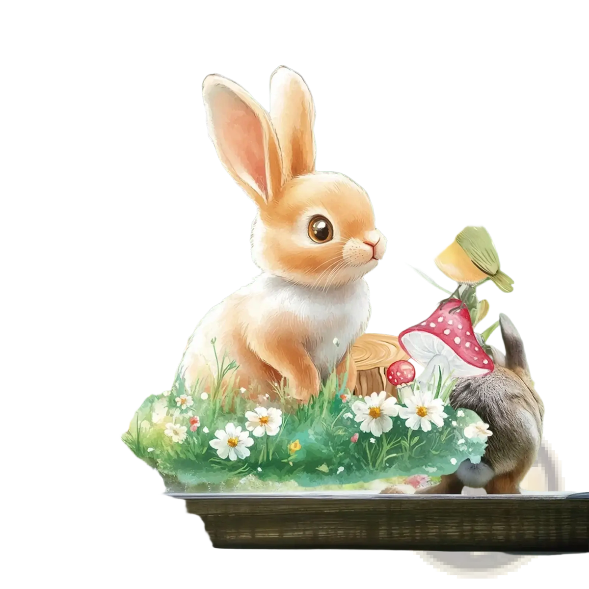 Easter bunny window decals featuring a soft tan and white bunny with long ears and colorful egg glass stickers