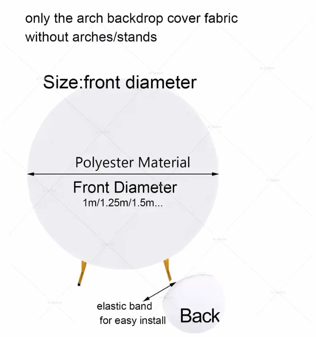 Circular polyester Easter he is risen round backdrop cover in white with elastic band for easy installation