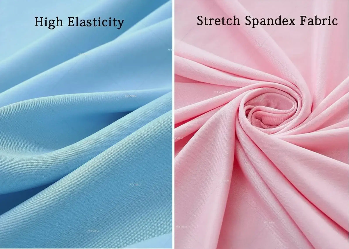 Easter he is risen round backdrop made of light blue and pink stretch spandex fabric with high elasticity