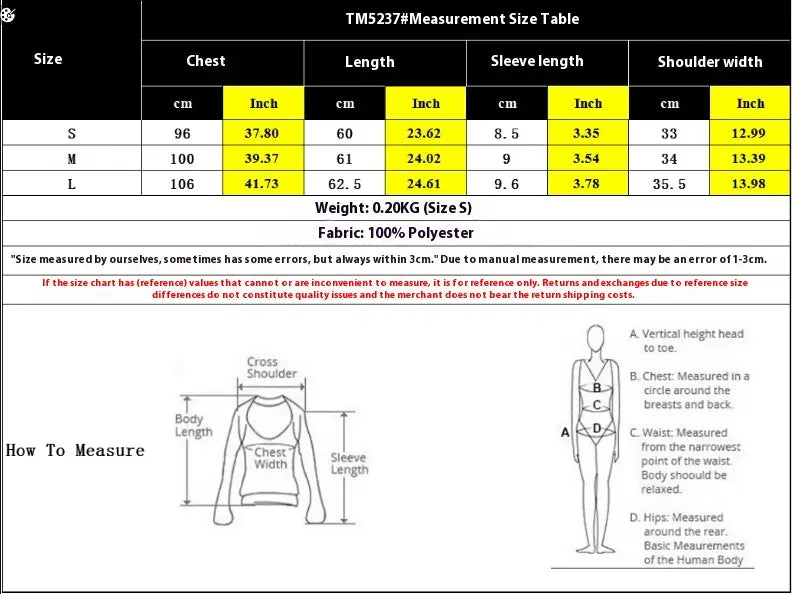 Il s’agit d’un guide des tailles pour le haut sans manches tricoté à passepoil contrastant tm5237, réalisé à 100 % en polyester, présentant des mesures en centimètres et en pouces pour les tailles s, m et l.