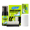X-smile eco friendly sneaker cleaning care kit with lime green foam bottle black brush and white microfiber cloth