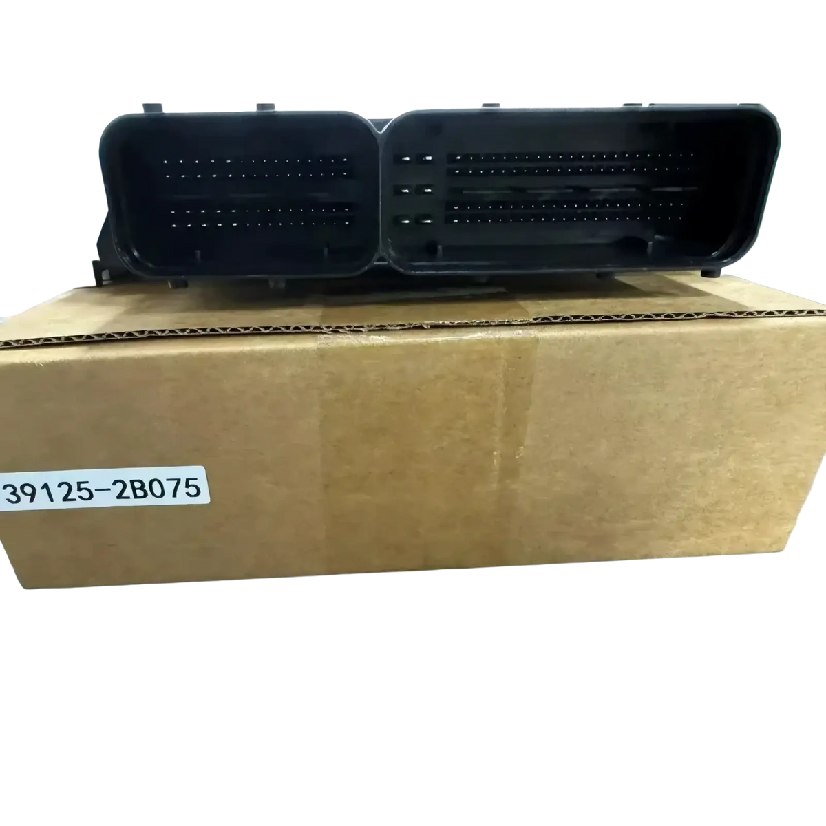 Black plastic ecu connector for Hyundai 39125-2b075 engine computer board with two rectangular pin sections