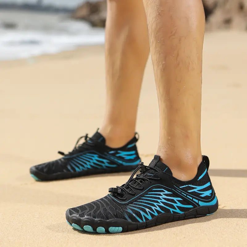 Breathable non slip quick dry water sports shoes in white and blush pink with a mesh upper and segmented rubber sole