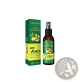 Eelhoe king of ginger hair growth spray 30ml strengthening oil in a dark amber spray bottle with green and yellow label and box