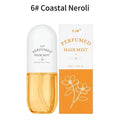Ejw perfumed hair mist and essential oil spray in white and amber glass bottle with orange floral neroli box