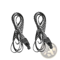 Black and white patterned 60cm elastic bicycle luggage strap with hooks and hook-and-loop closures