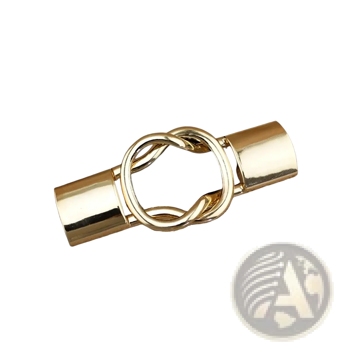 Black elastic women dress belt with a gold-toned twisted knot metal buckle for stylish waist accentuation