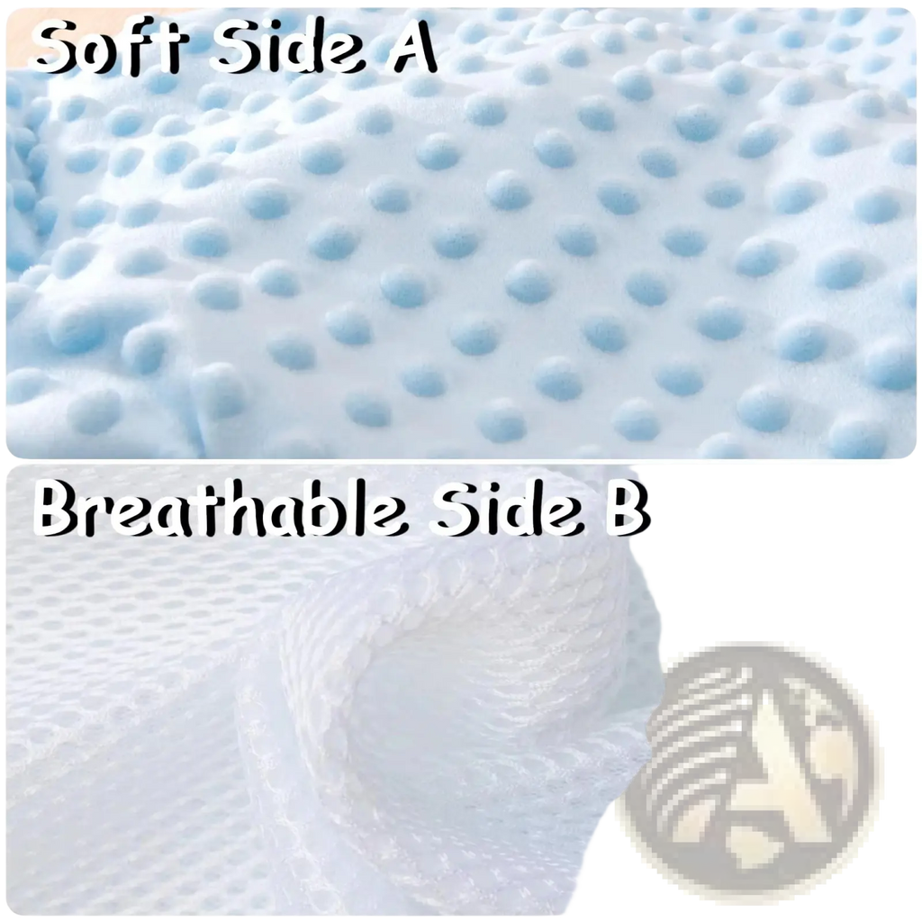White memory foam pillow with soft dotted texture and breathable mesh for electric baby soothing palm patting toy plush
