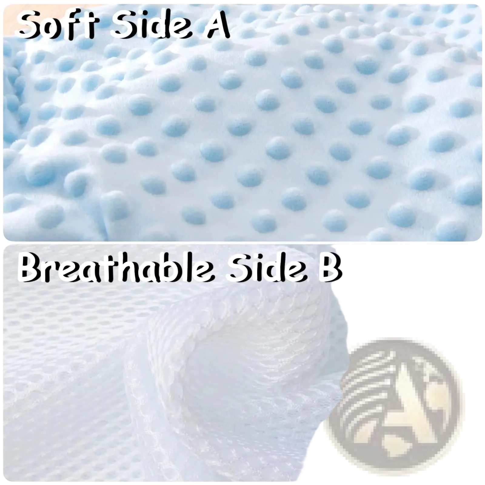 White memory foam pillow with soft dotted texture and breathable mesh for electric baby soothing palm patting toy plush