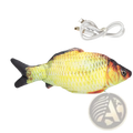 A yellow and black plush electric cat fish toy with realistic scales and lifelike eye usb charging feature