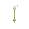 White giraffe-themed electric cat teaser measuring tape with green interior and black wheels for interactive play