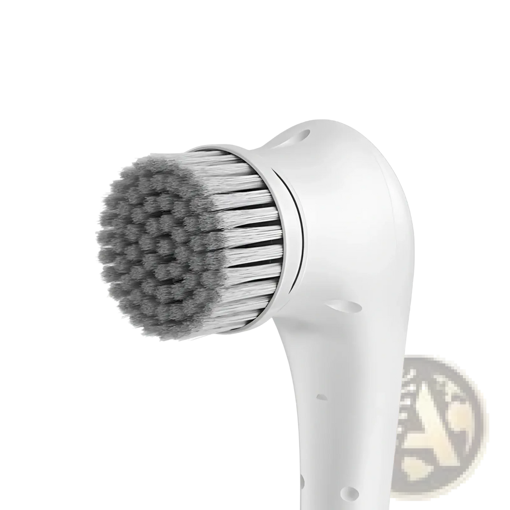 White nylon brush head with dense gray bristles for electric cleaning brush cordless scrubber with 5 heads