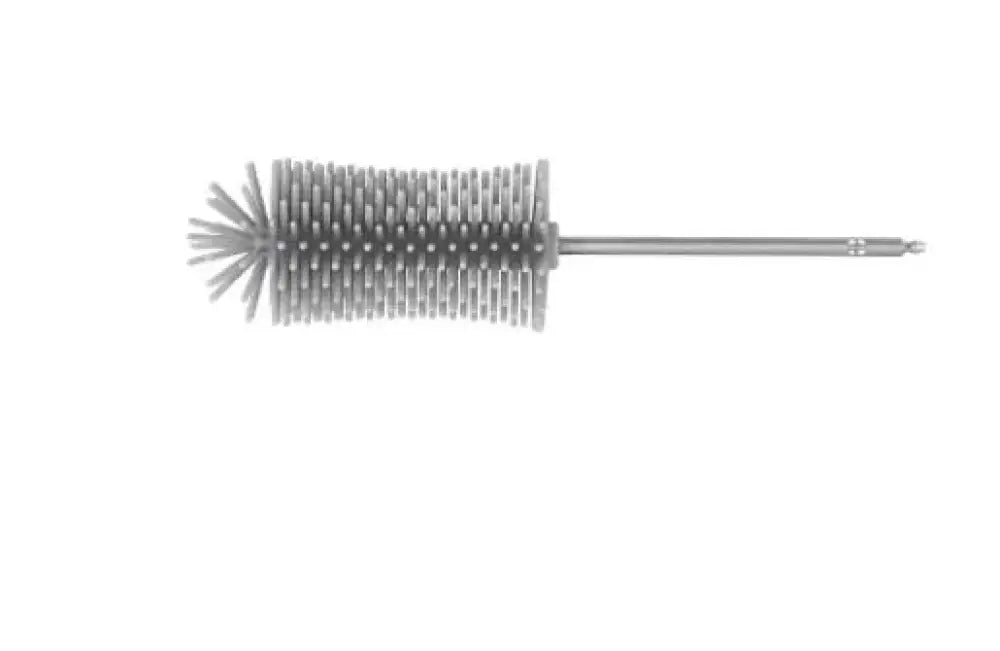 Silver metal toilet brush with dense stiff bristles in cylindrical pattern part of arbaglobal usb rechargeable scrub set