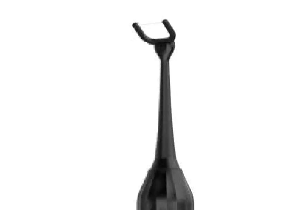 Black plastic interdental brush with u-shaped handle and fine bristles for professional electric water flosser use