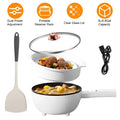 White electric hot pot multi cooker with clear glass lid rose gold handle dual power 3l capacity steamer 1000w