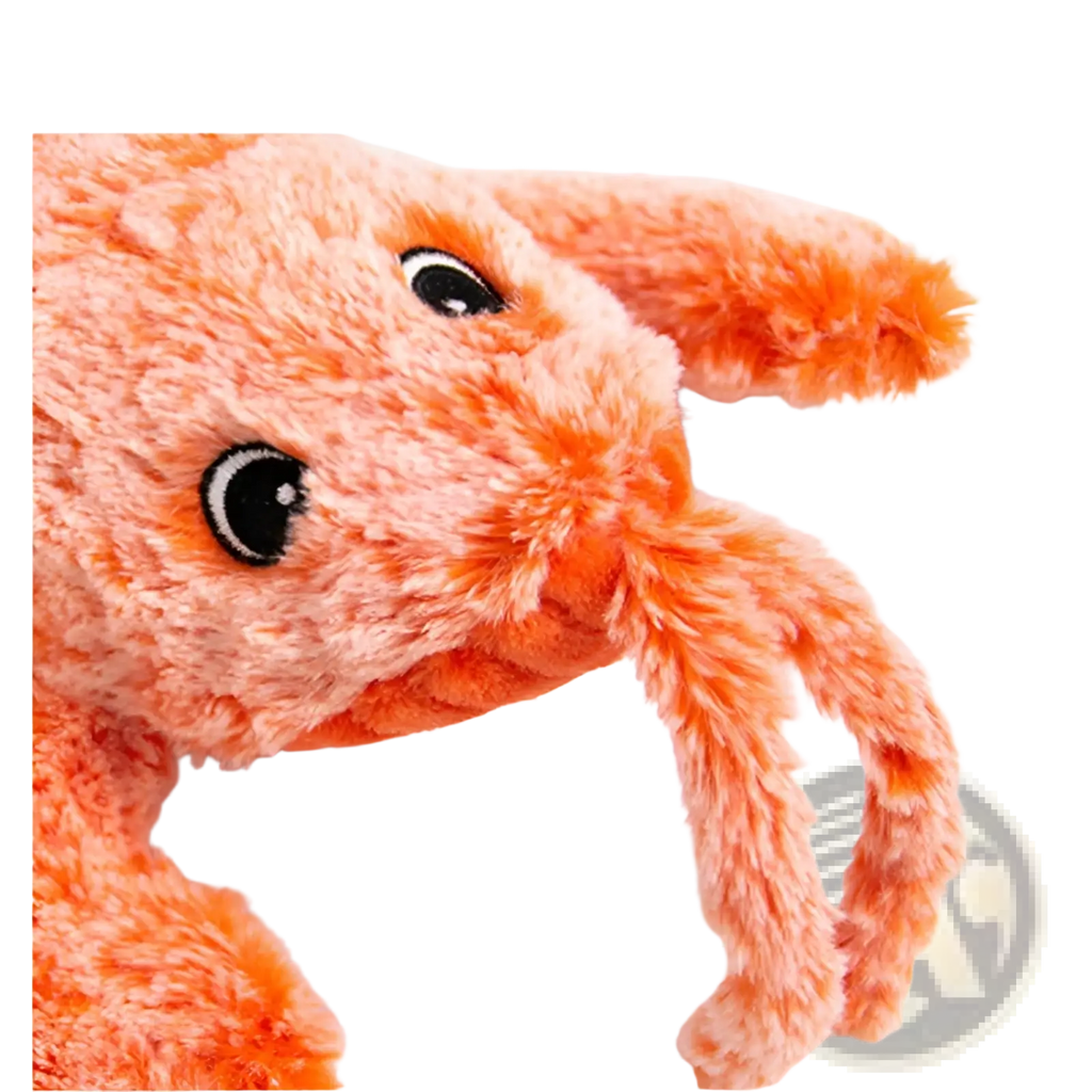 An electric jumping lobster usb charging cat toy featuring a plush orange crab design with soft fuzzy fur and black button eyes