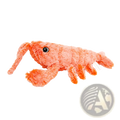 Electric jumping lobster usb charging cat toy featuring a plush orange shrimp with soft fuzzy texture and black button eye