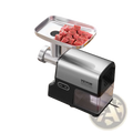Electric meat grinder 500w vevor made of stainless steel and black plastic with a clear collection tray