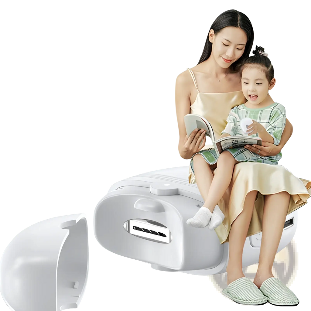 White electric rice cooker with sleek modern design and transparent front window featured in electric nail clippers product listing