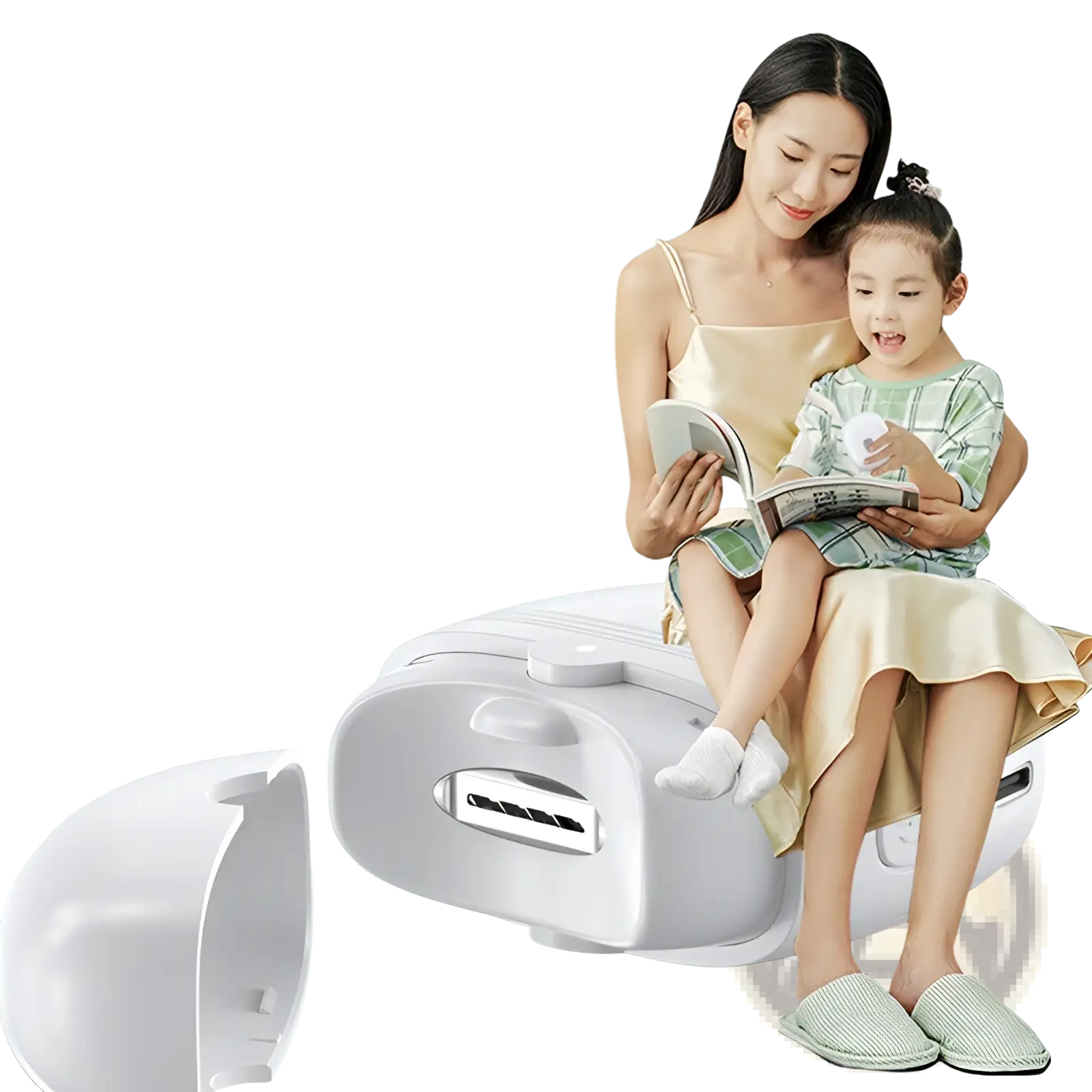 White electric rice cooker with sleek modern design and transparent front window featured in electric nail clippers product listing