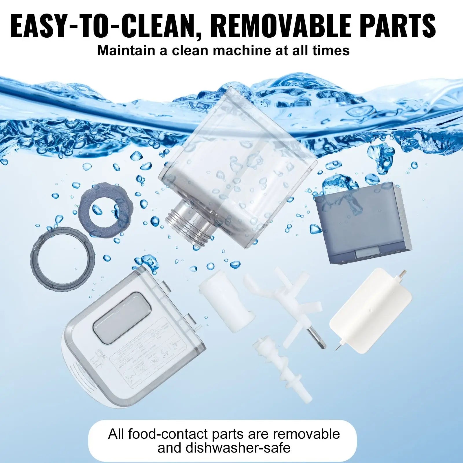 Clear plastic dishwasher-safe filter housing with removable parts for easy cleaning in electric pasta maker 150w automatic noodle machine