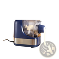 Electric pasta maker 150w automatic noodle machine in blue and stainless steel with transparent food chamber