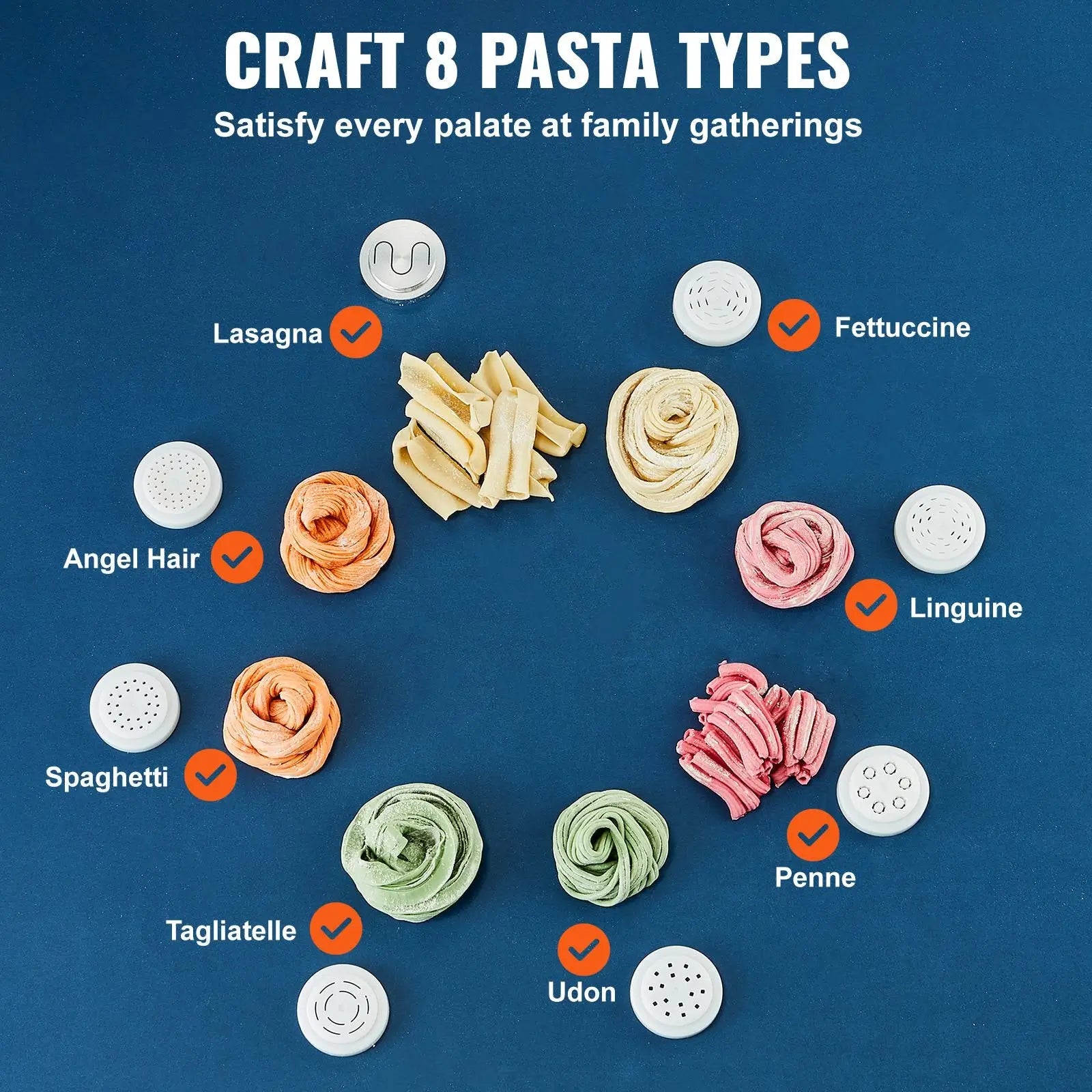 White plastic pasta maker attachments for electric pasta maker 150w automatic noodle machine crafting eight types of pasta
