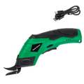 Green and black electric scissors cordless usb rechargeable fabric cutter with 4v battery for precise cutting