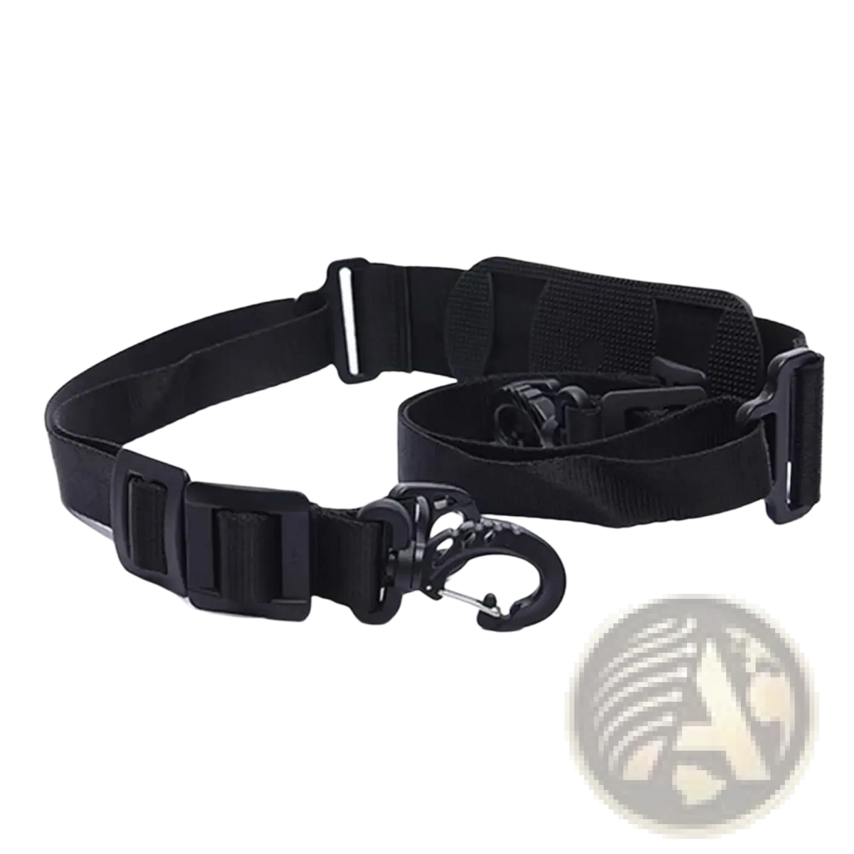 Black adjustable nylon electric scooter carrying strap with plastic buckles and metal carabiner clip