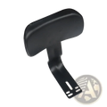 Black padded headrest with sleek curved design and metal bracket for electric scooter rear seat backrest cushion kit back side