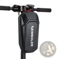 Black textured newboller electric scooter waterproof front storage bag with white lettering for durable use