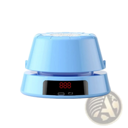 Light blue plastic electric skipping rope machine with automatic counter and red digital display showing 888