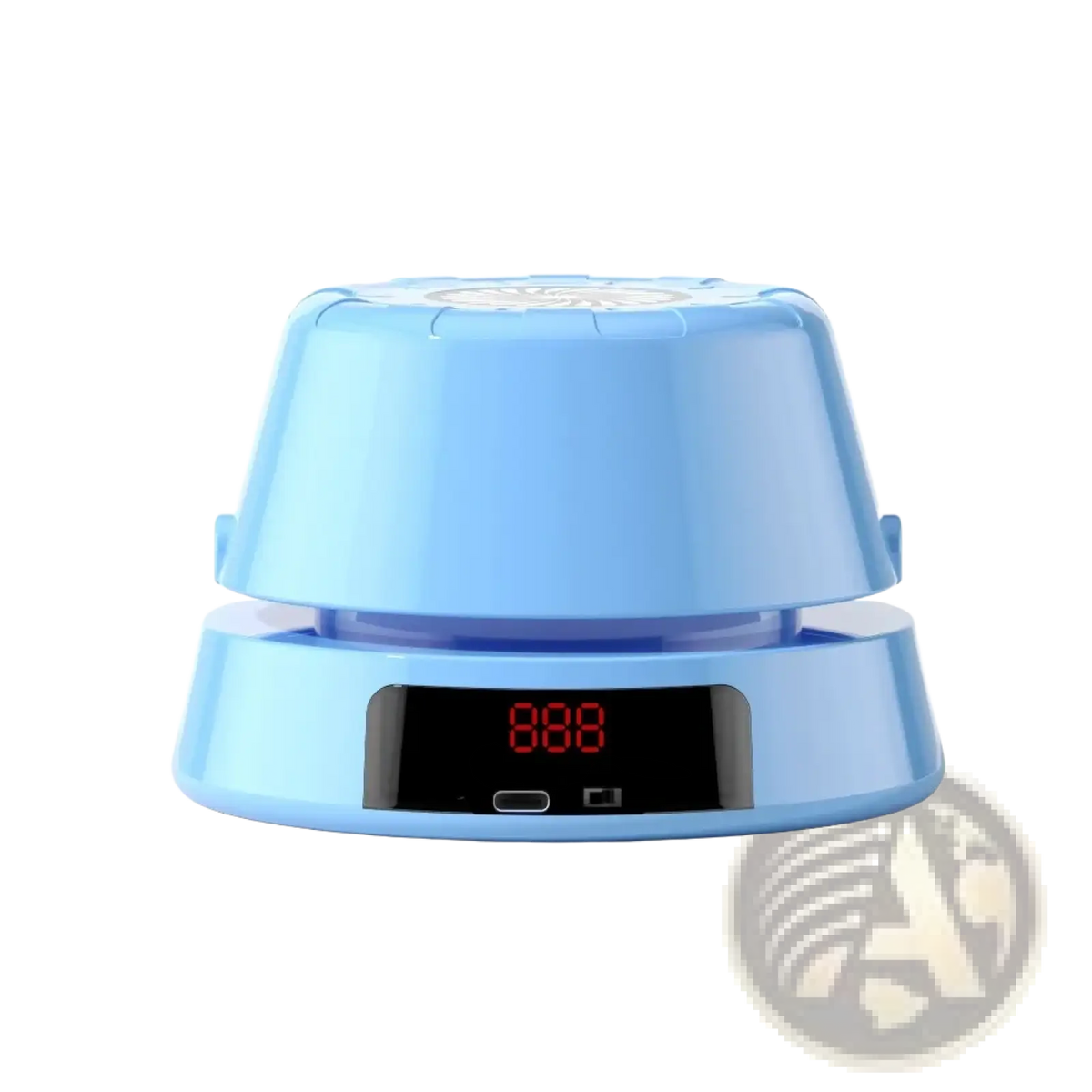 Light blue plastic electric skipping rope machine with automatic counter and red digital display showing 888