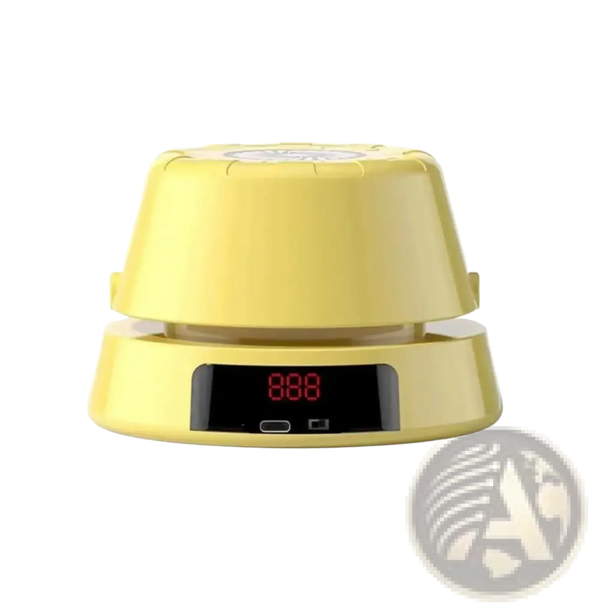 Yellow electric skipping rope machine with automatic counter and red led digital clock displaying 8 88 on front panel