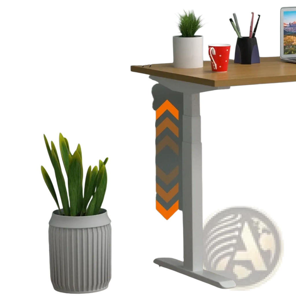 White electric standing desk with adjustable height, wooden top, and sleek modern design for ergonomic workspace use