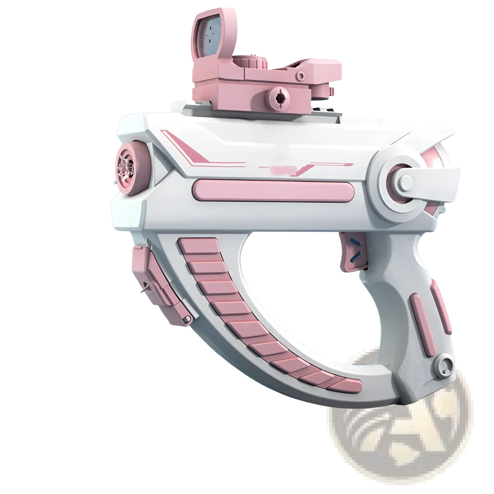 Pink and white plastic electric water gun with red dot sight automatic glock toy for kids 358ml capacity