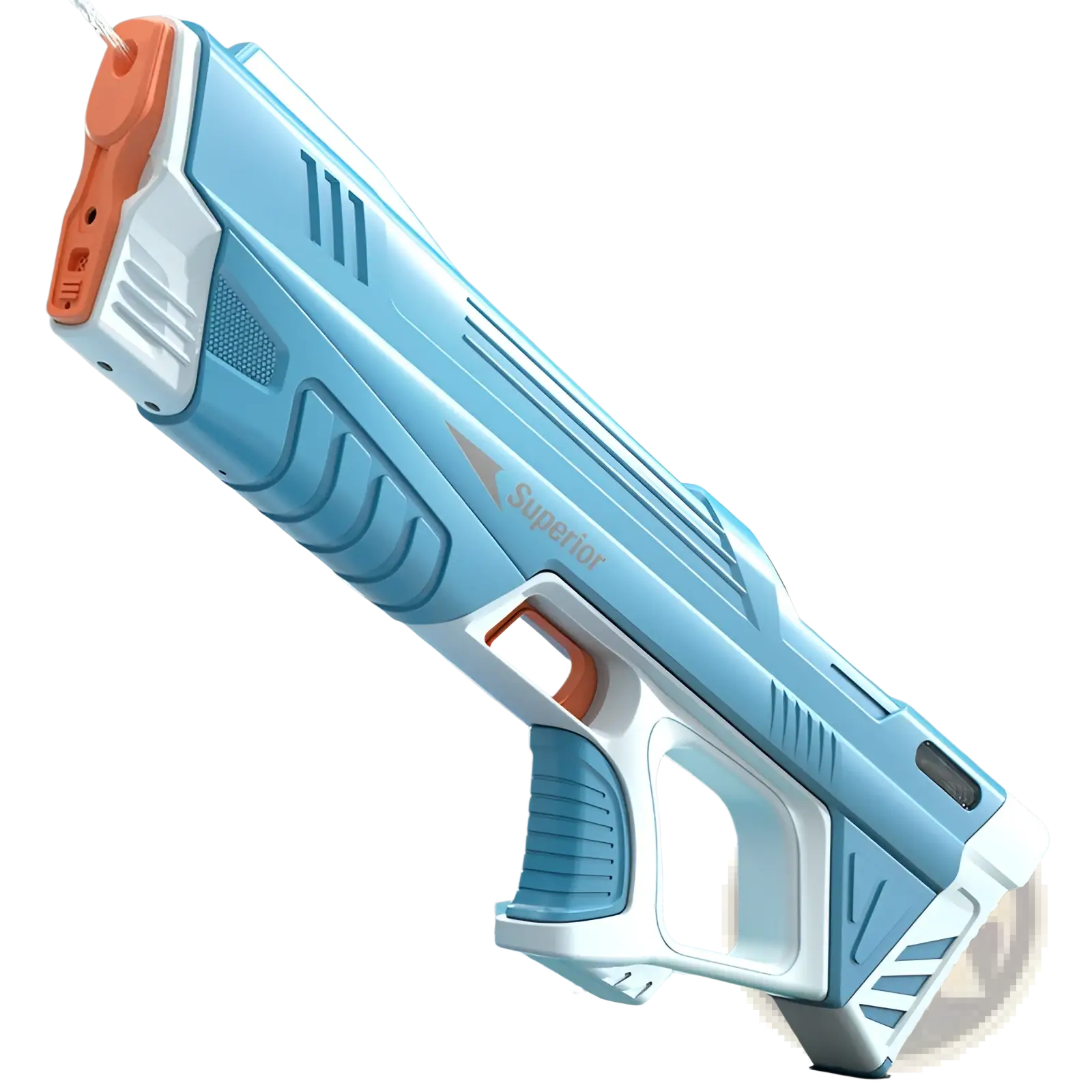 Electric water gun automatic induction burst toy in light blue and white plastic with orange accents by Superior