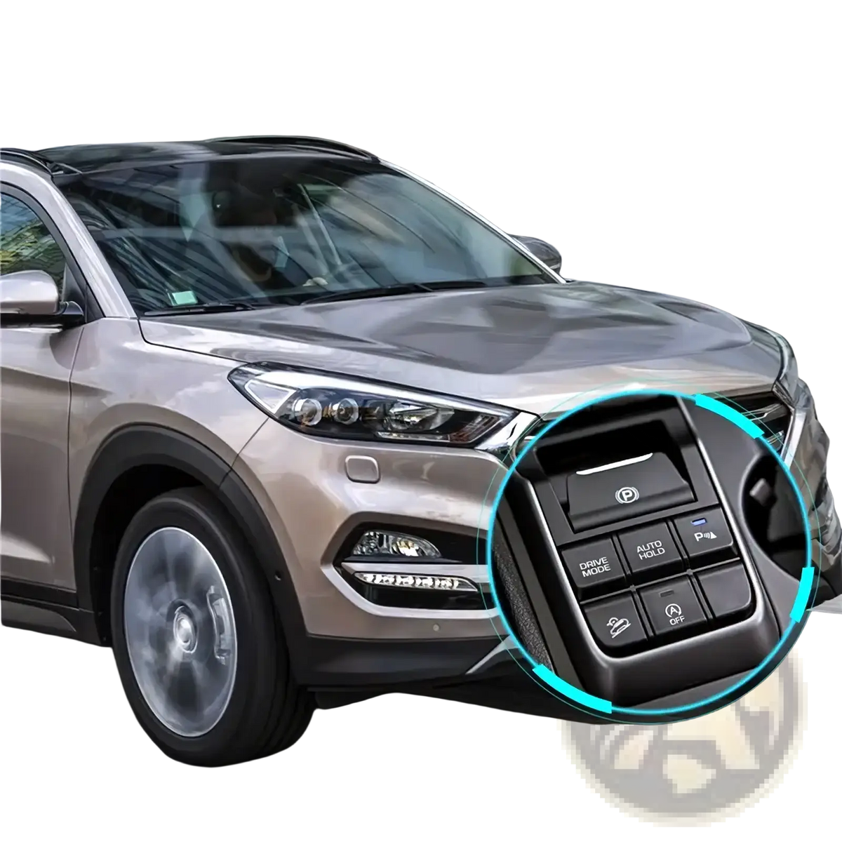 Black electronic hand brake switch for Tucson 2016 2017 with labeled drive mode auto hold and off buttons